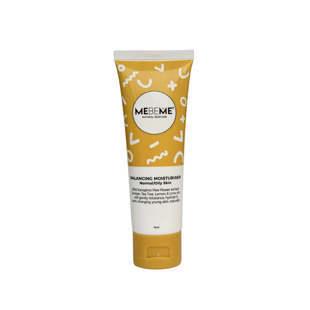 MEBEME Balancing Moisturiser tube on white background, Australian natural tween skincare
