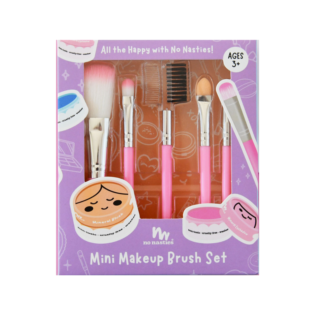 No Nasties Kids Mini Makeup Brush Set in packaging on white background