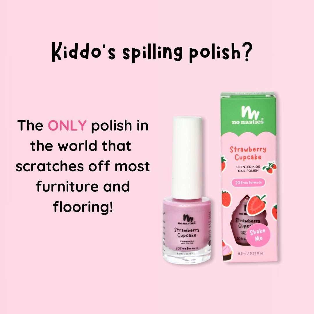 20 FREE Scented Kids Polish Strawberry Cupcake - Pastel Pink
