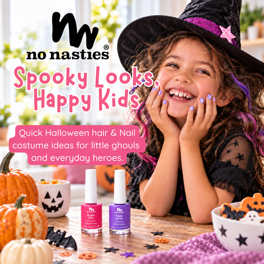 5 Minute Halloween Hair and Nail Ideas for Kids (No Costume Store Required)