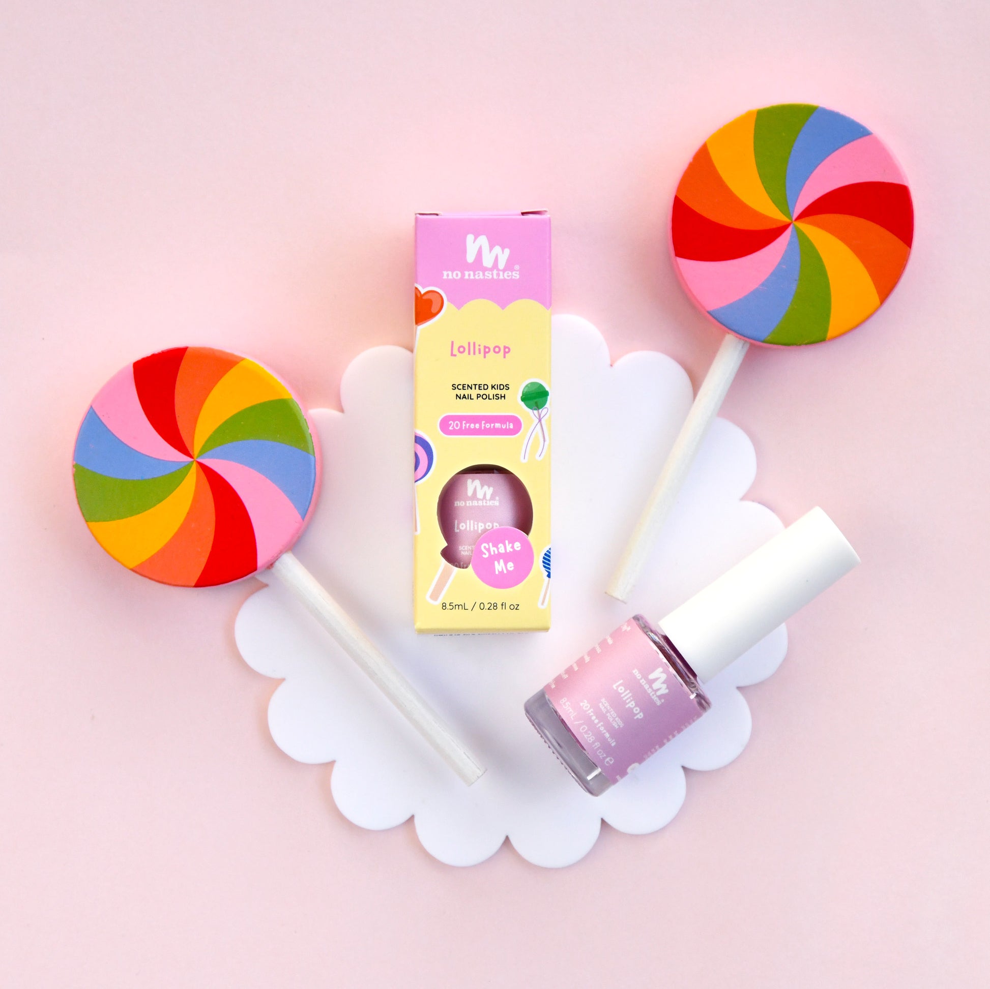 Toxin Free Scented Kids Polish Lollipop - Candy Ice Pink