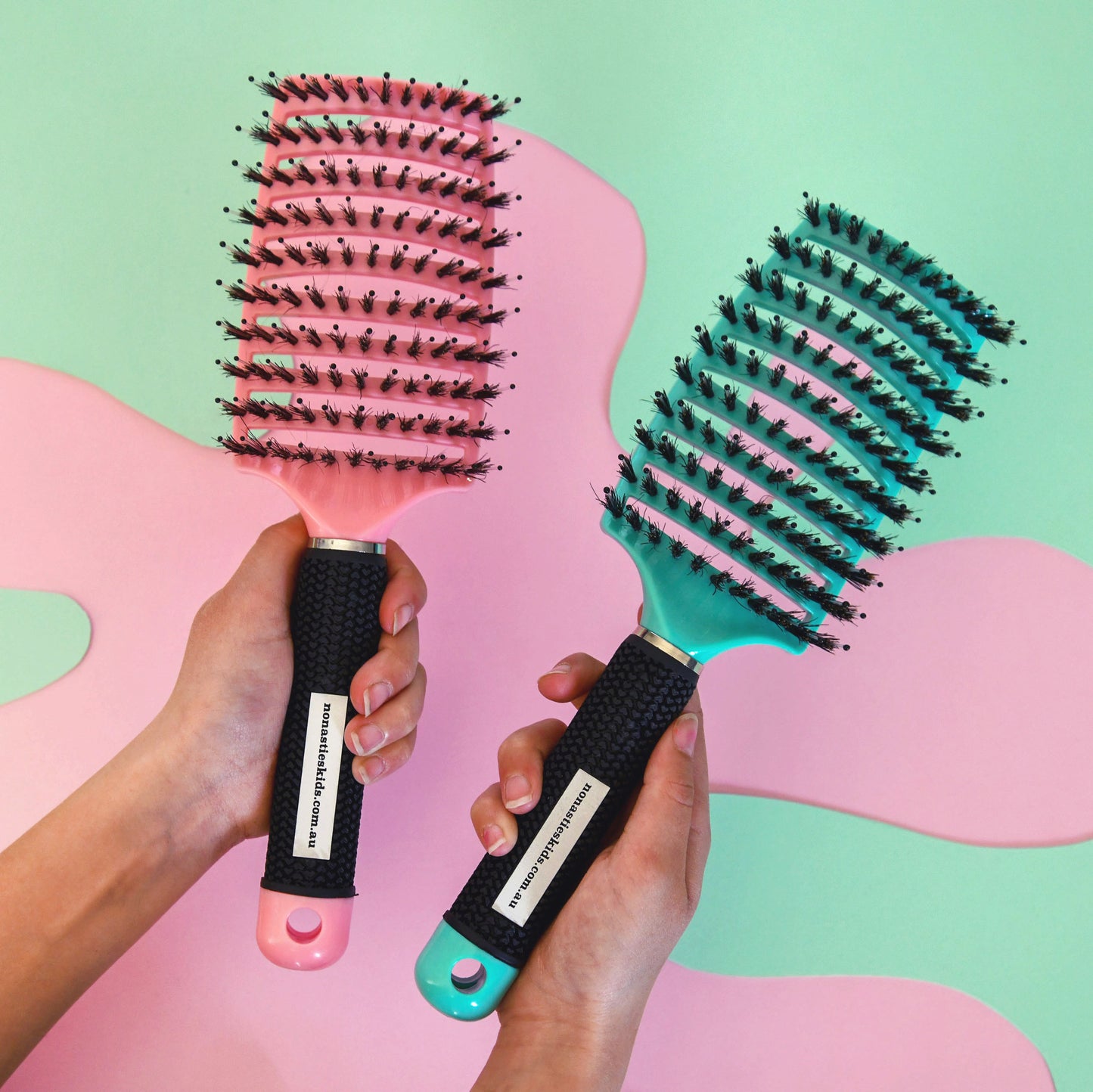 No Nasties Kids detangler hair brush for knot-free brushing
