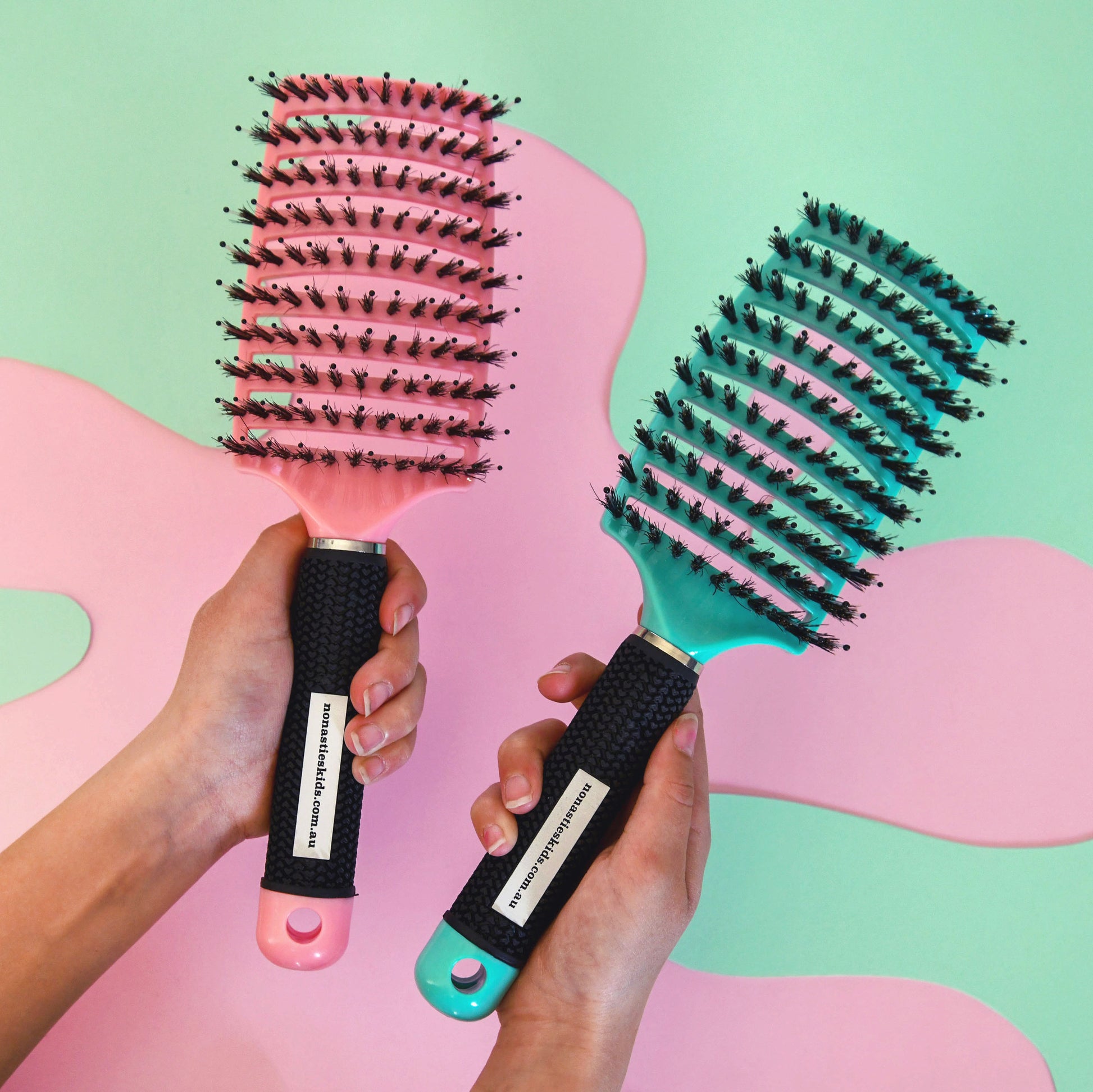No Nasties Kids detangler hair brush for knot-free brushing