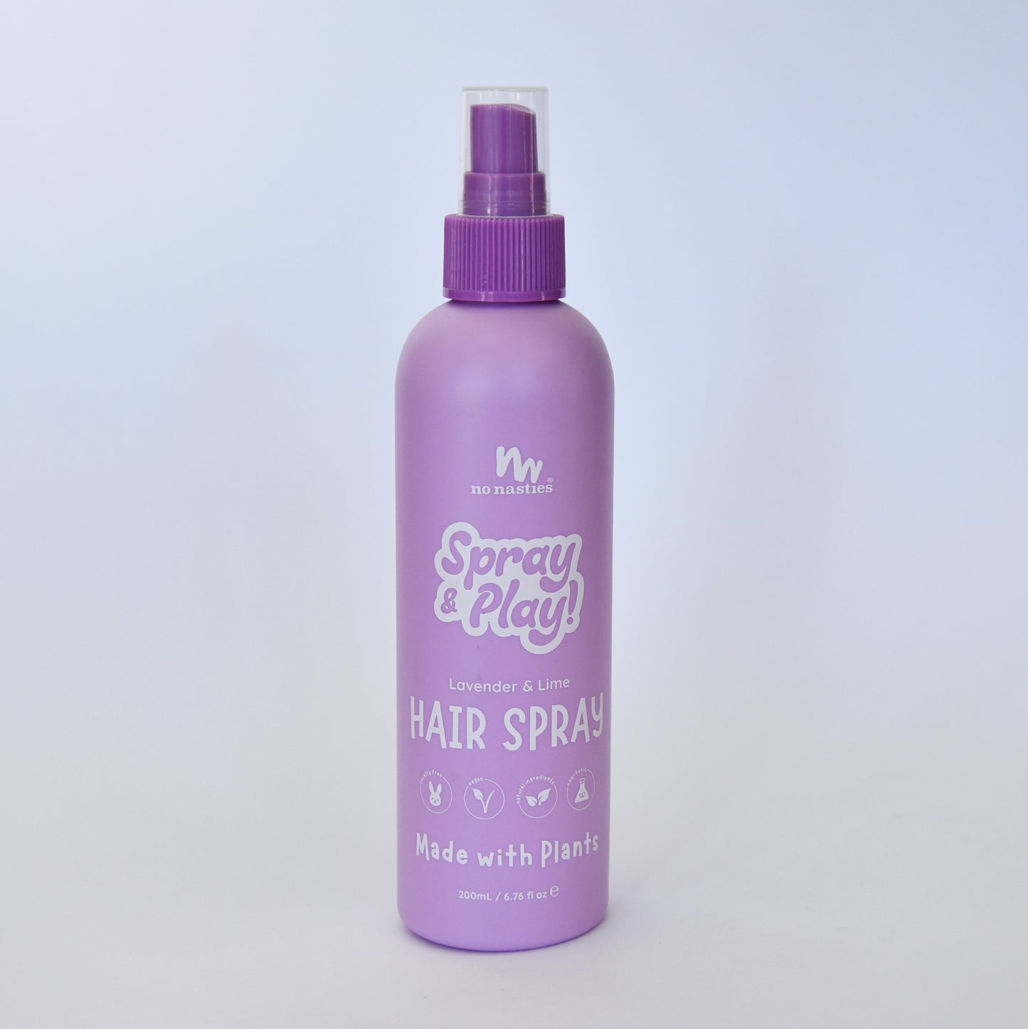 No Nasties Kids Plant Based Alcohol Free Hair Spray in Calming Lavender and Fresh Lime 200ml