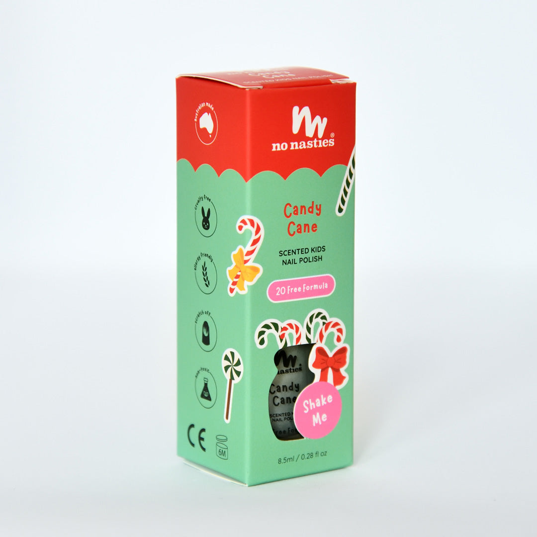 Limited Edition Christmas Candy Cane Scented Kids Polish - Shimmery Pastel Green