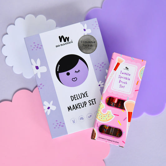 Nancy Purple Kids Makeup Deluxe Box and Twinkle Sprinkle Brush Set