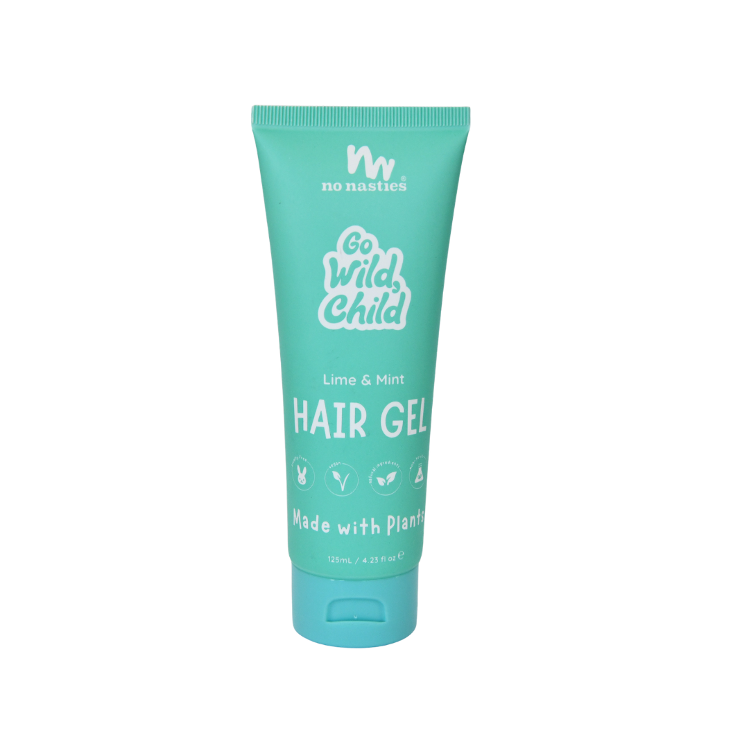 No Nasties Kids natural plant-based hair gel tube, medium hold, made in Australia