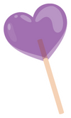 Purple heart lollipop icon for free shipping banner