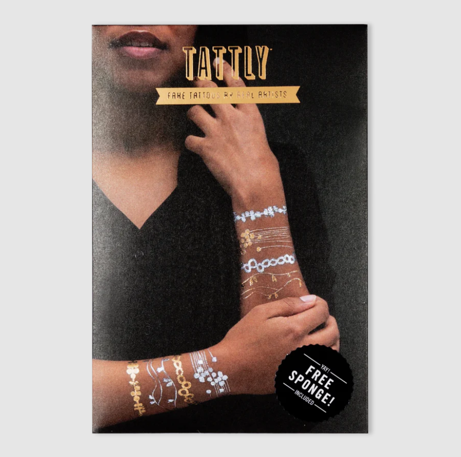 Brilliant Bracelets Gold and Silver | TATTLY printed in vegetable ink