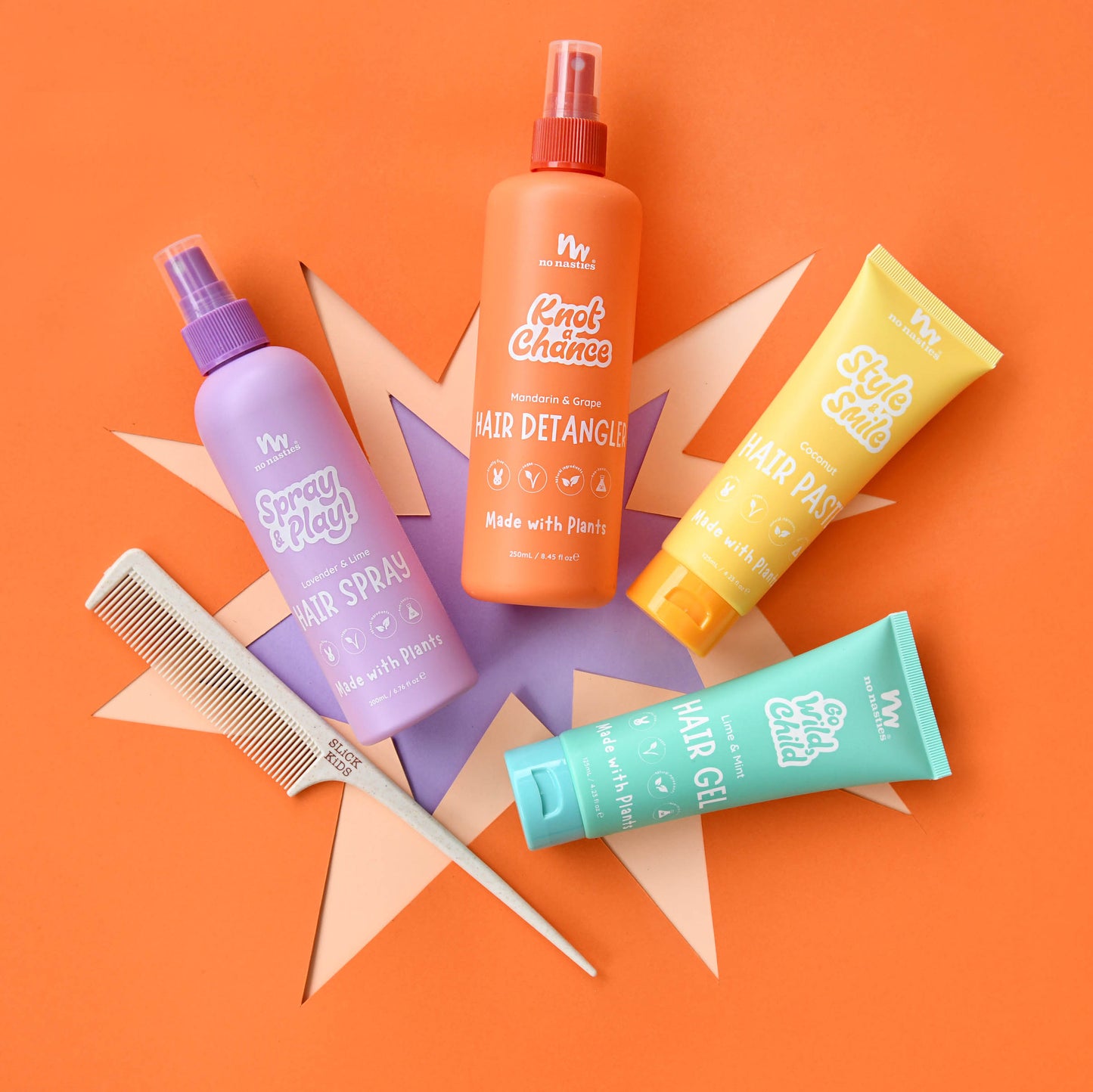 No Nasties Kids - Cool School Hair with FREE Biodegradable Comb