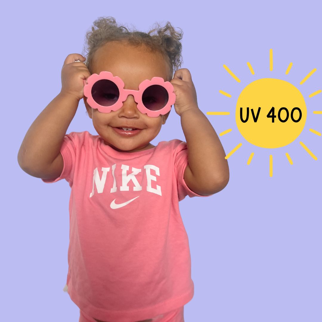 Flower shaped kids sunglasses UV400 protection
