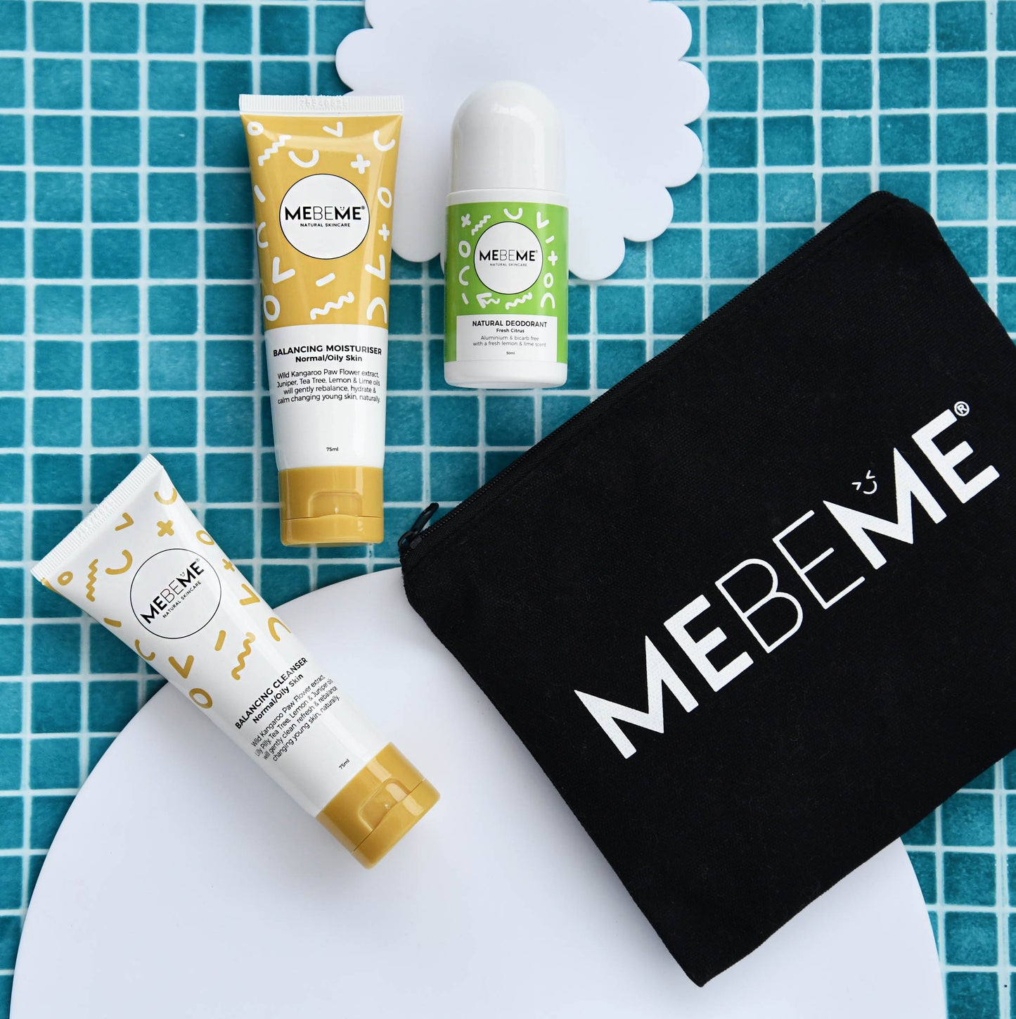 MEBEME Try It all Balancing Range Tween Natural Skin care with FREE bag