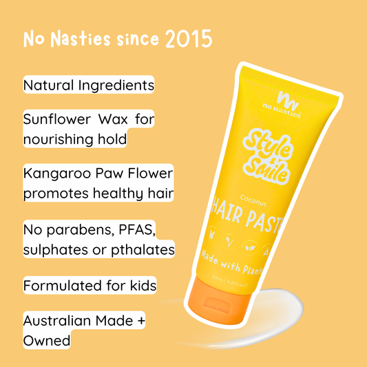 No Nasties Kids Plant Based Hair Paste in Fresh Coconut and Zesty Lime  |  125ml
