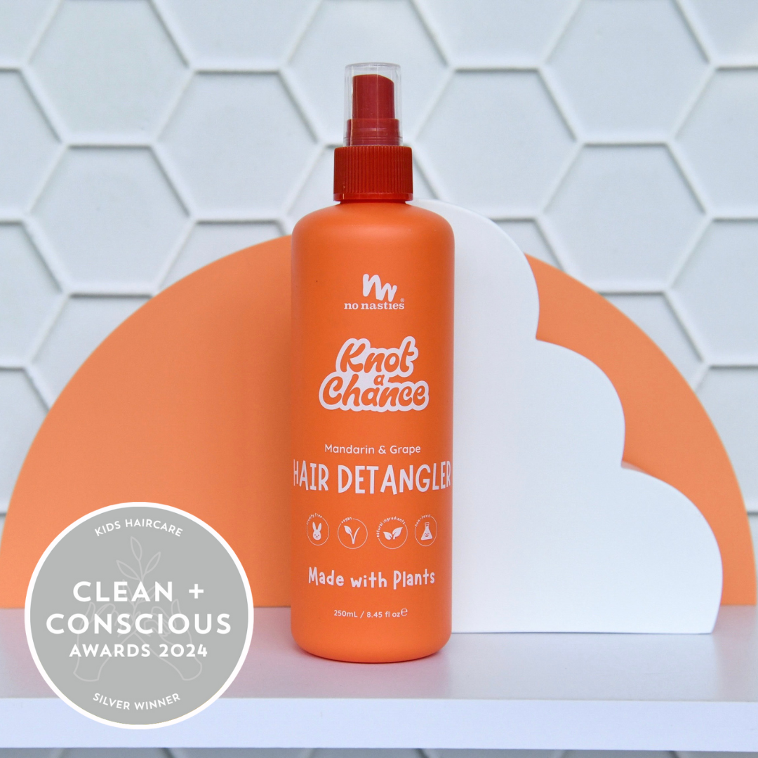 No Nasties Kids Knot Chance hair detangler bottle on white background