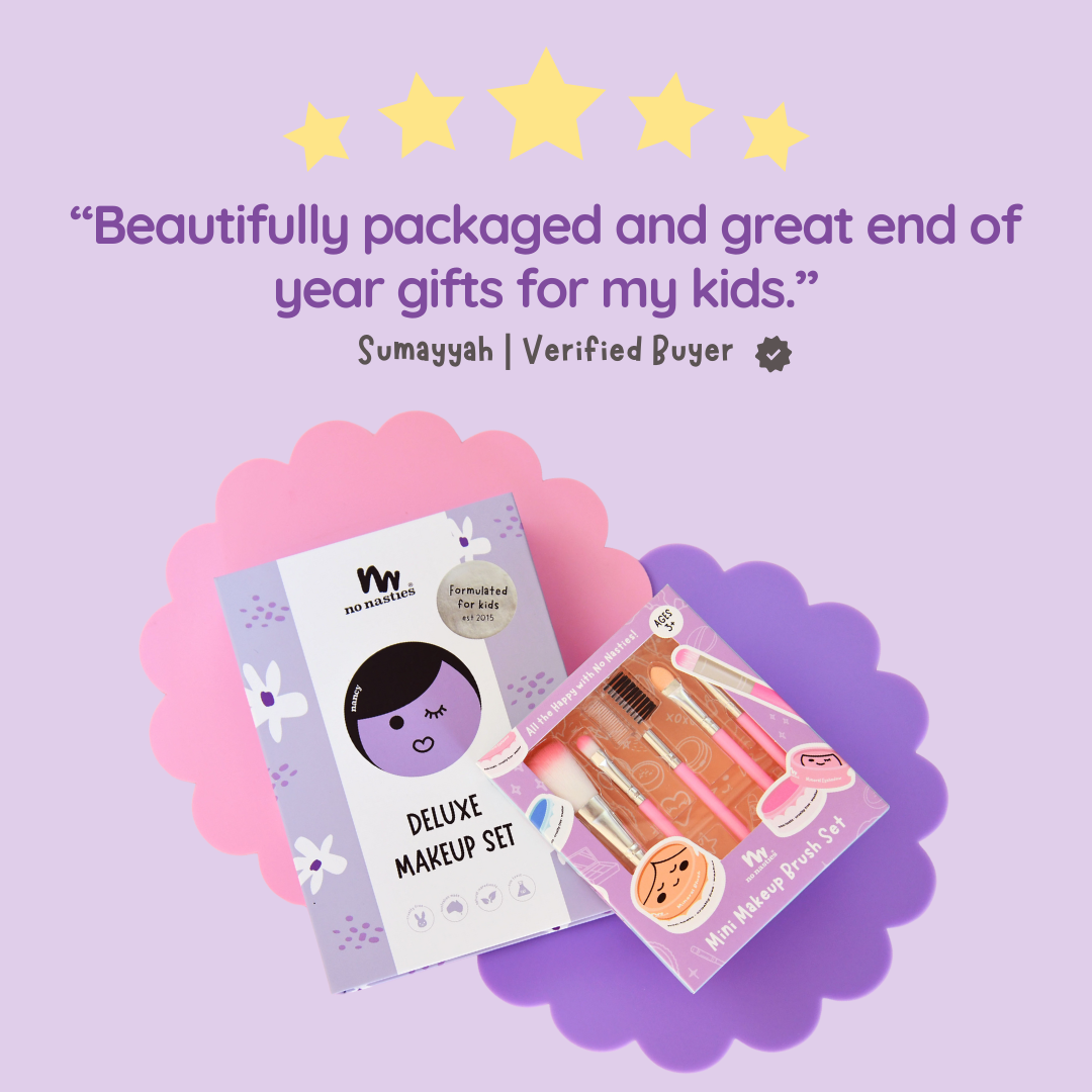 Nancy Purple Kids Natural Makeup Deluxe Box and Mini Brush Set Combo