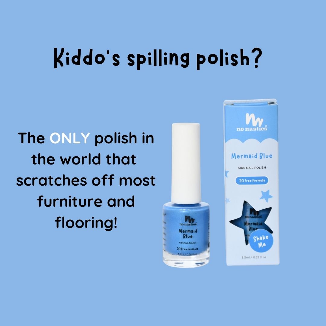 Mermaid Blue Water-Based Kids Nail Polish