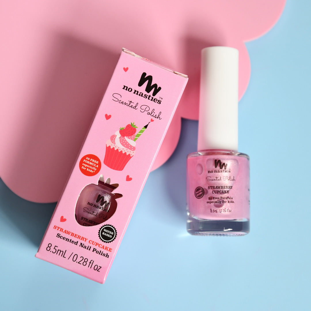 20 FREE Scented Kids Polish Strawberry Cupcake - Pastel Pink