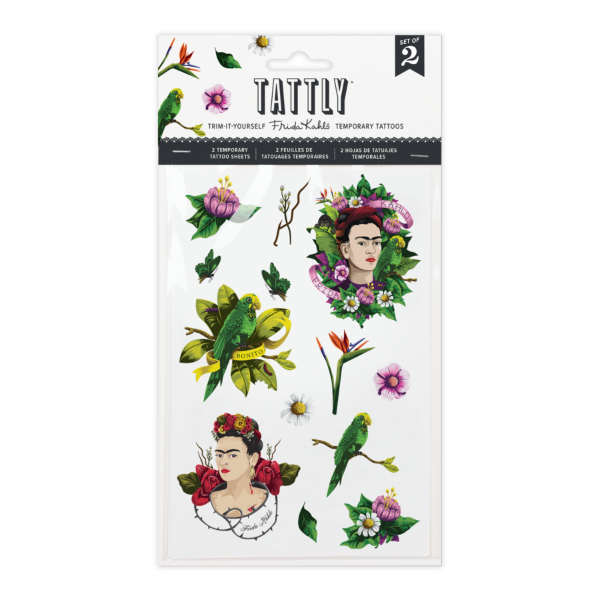 Frida Kahlo Temporary Tattoo Sheet printed in Vegetable Ink