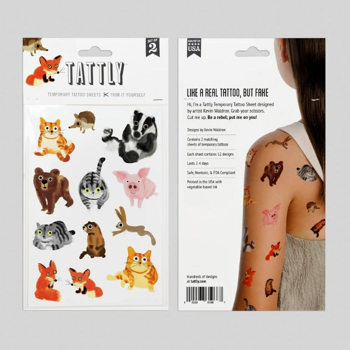 Cat Bear Fox Kids Tattoo