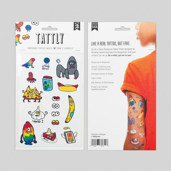 Goofy Doodles Non-Toxic Kids Temporary Tattoo Sheets