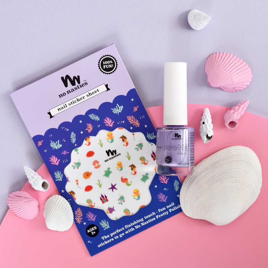 Kids Water based polish and Nail Stickers Pack