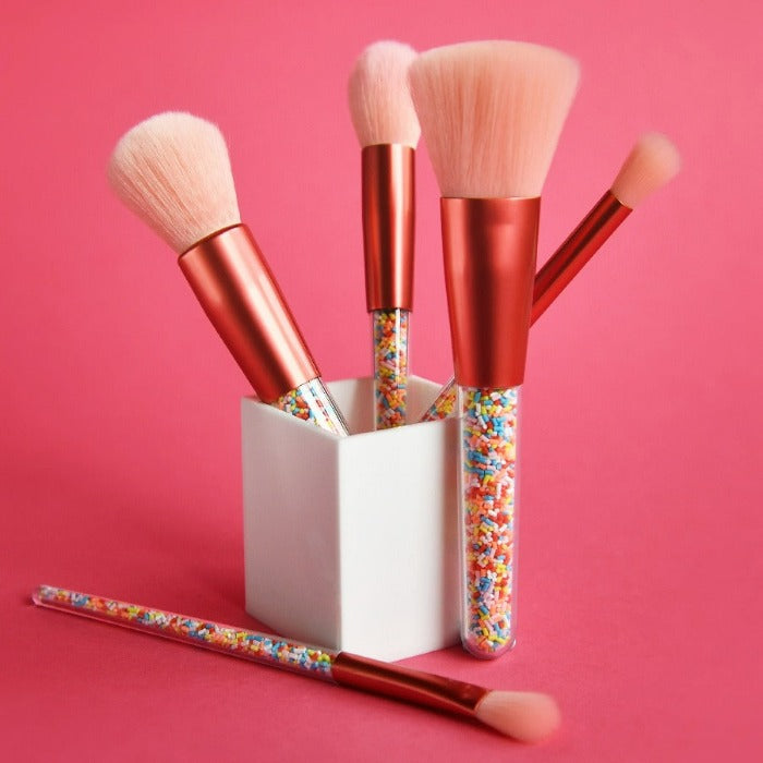 Colourful Pink Kids Makeup Brush Set