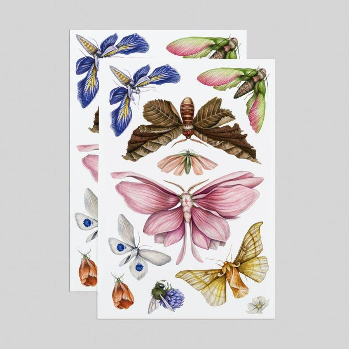Floraflies Sheet Tattly temporary tattoos printed in Vegetable Ink