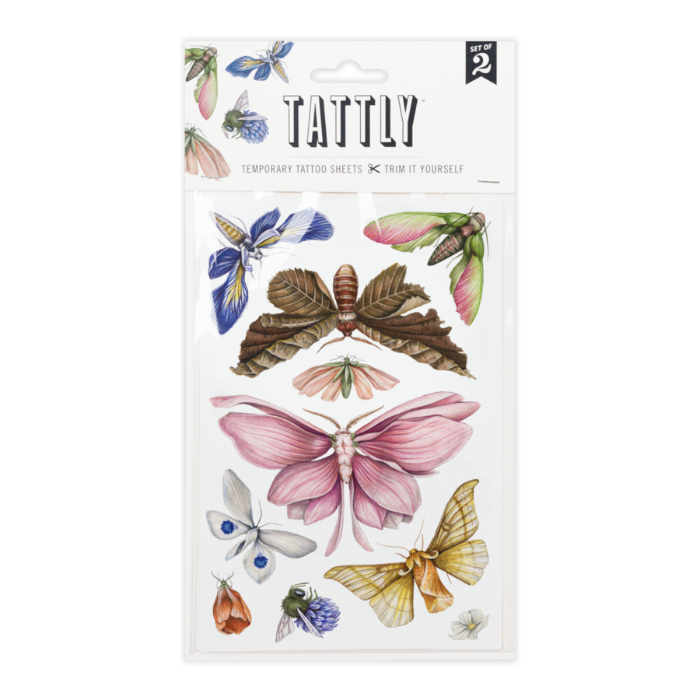 Floraflies Sheet Tattly temporary tattoos printed in Vegetable Ink